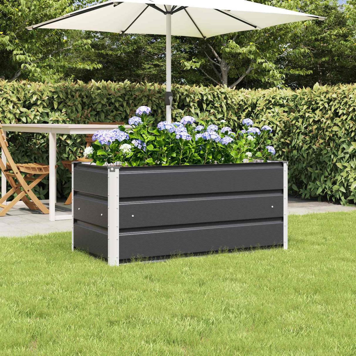 Planter Anthracite 100 x 50 x 45 cm Galvanised Steel