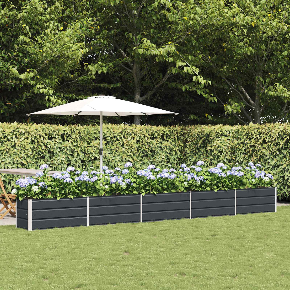 Planter Anthracite 195 x 50 x 45 cm Galvanised Steel