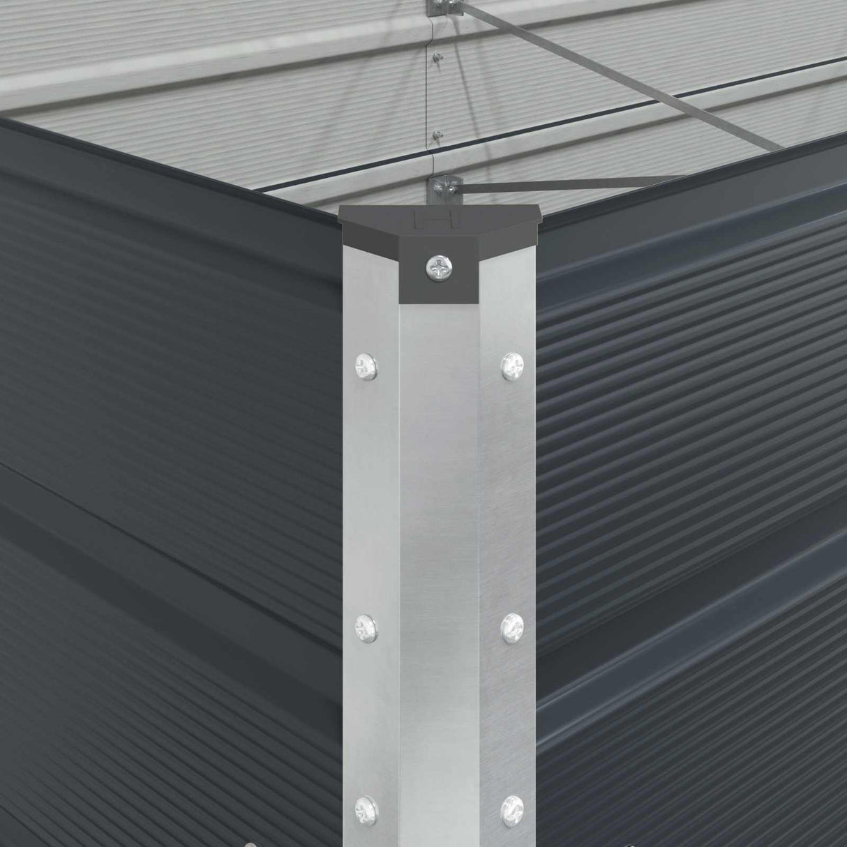 Planter Anthracite 195 x 100 x 45 cm Galvanised Steel