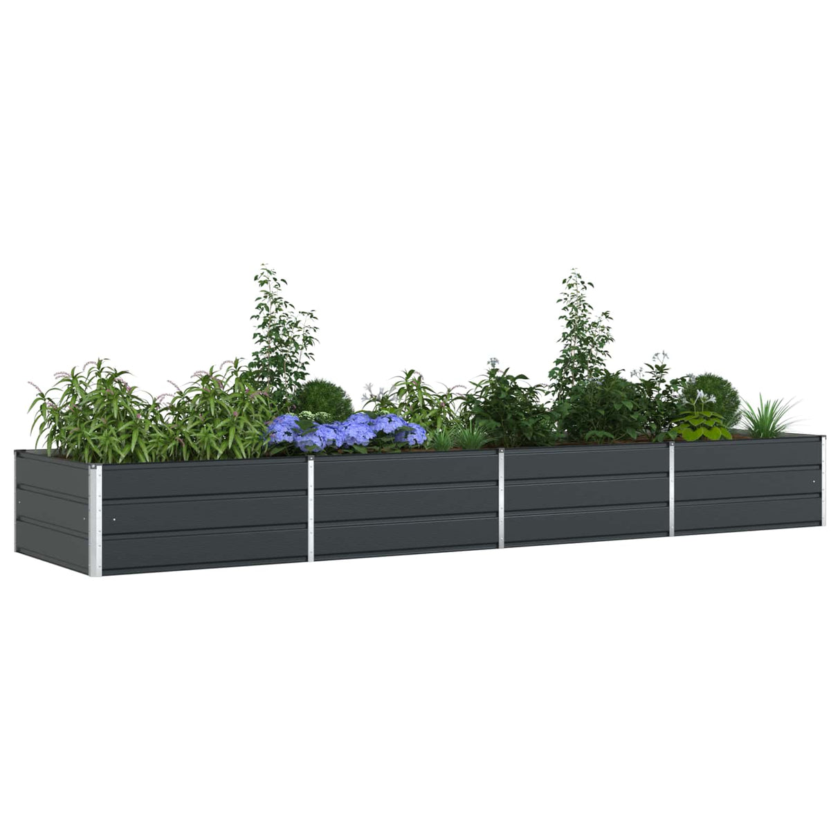 Planter Anthracite 195 x 100 x 45 cm Galvanised Steel