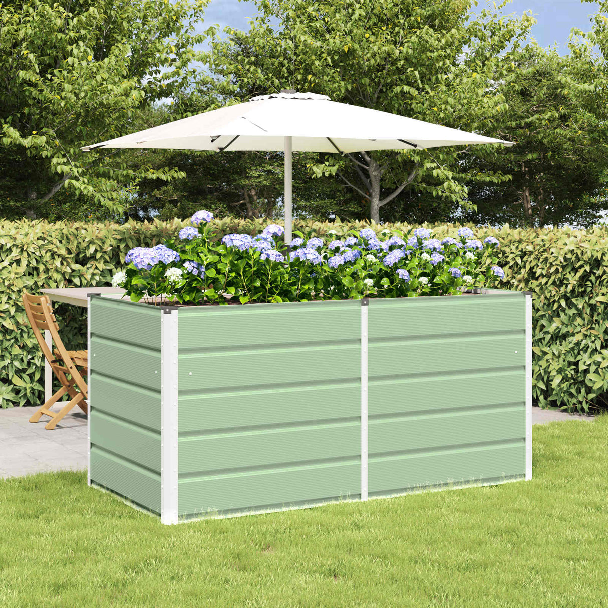 Planter Green 160 x 80 x 75 cm Steel