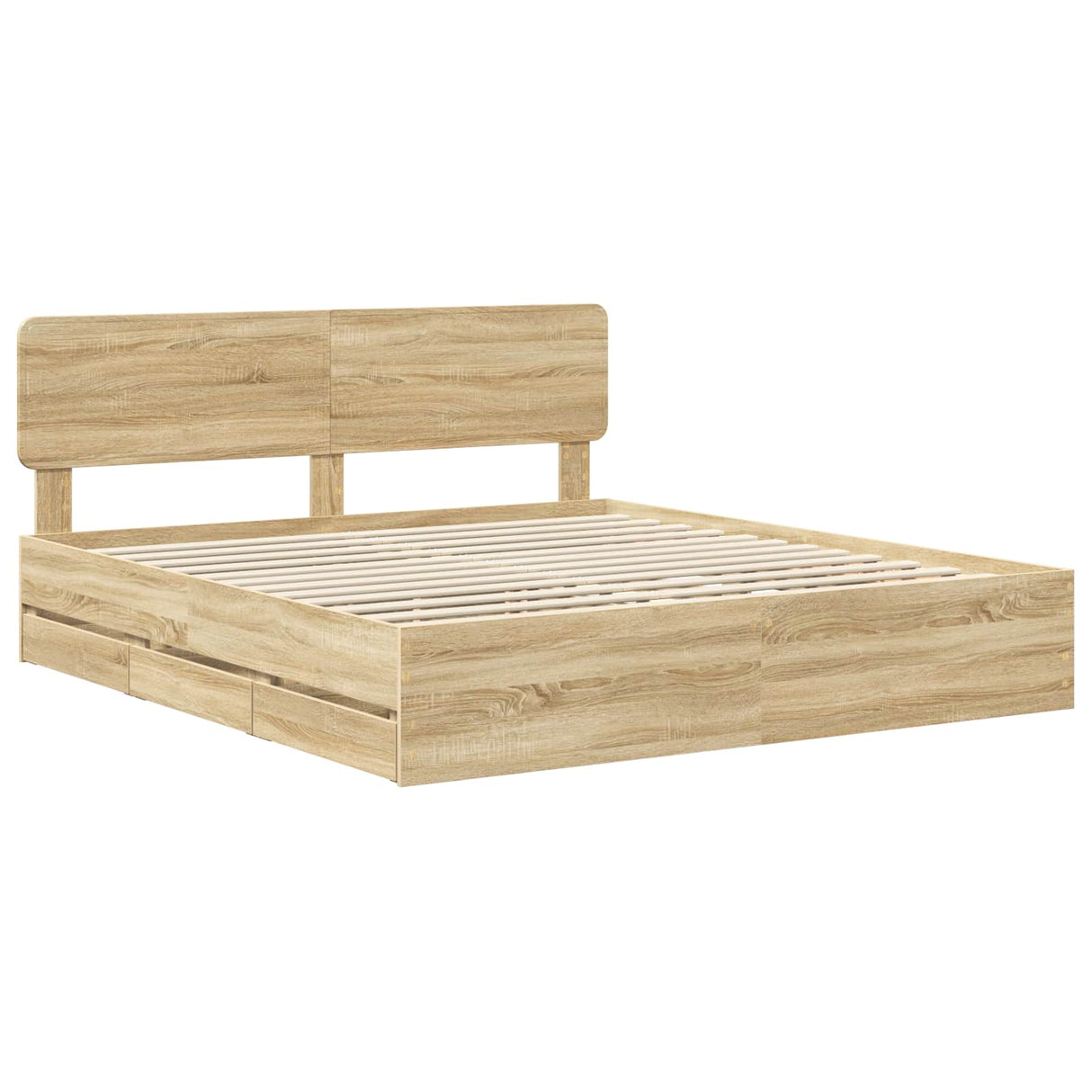Bed Frame with Drawer Sonoma Oak 180 x 200 cm Engineered Wood