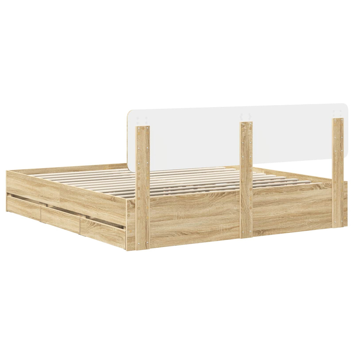 Bed Frame with Drawer Sonoma Oak 180 x 200 cm Engineered Wood