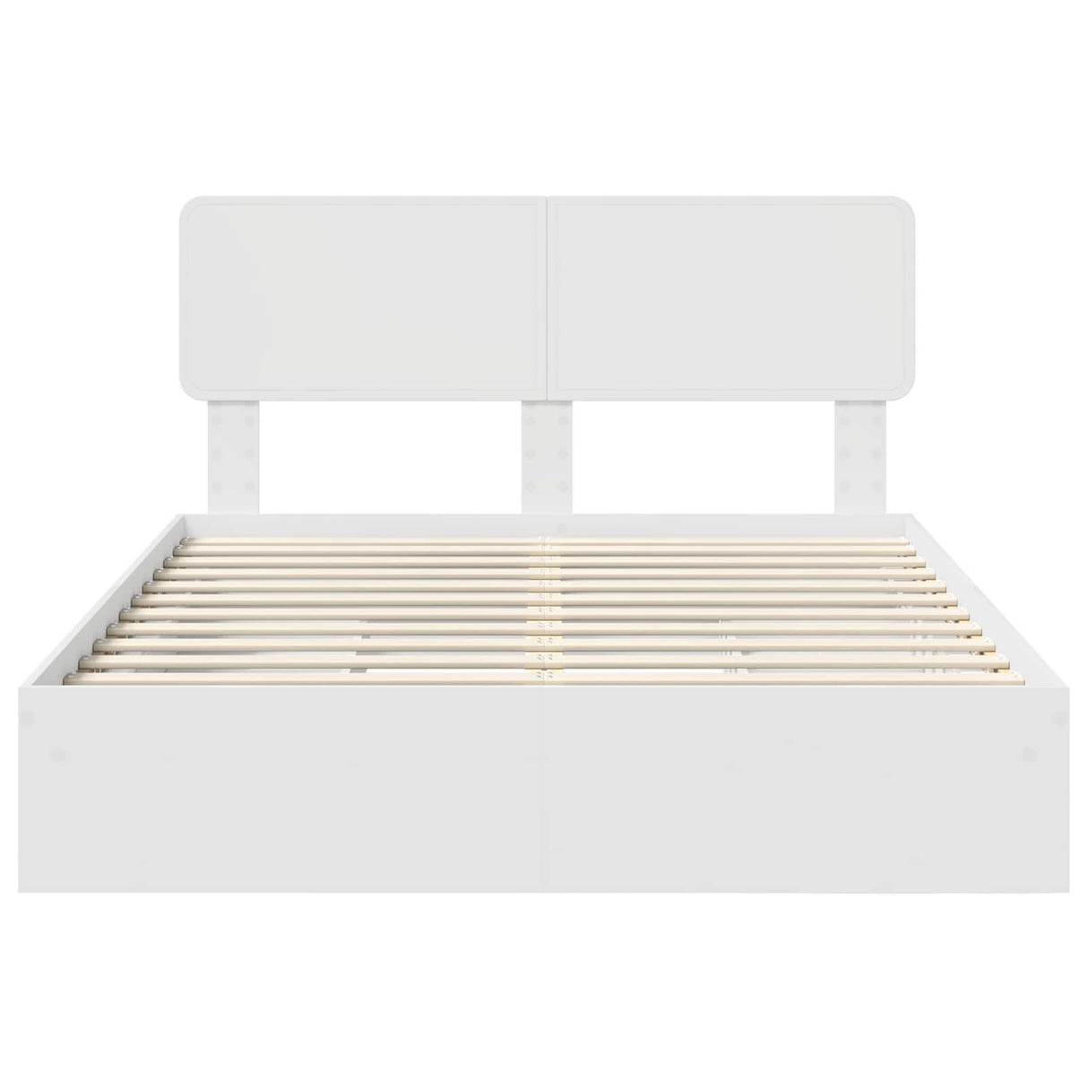 Storage Bed with Headboard White 150 x 200 cm Engineered Wood
