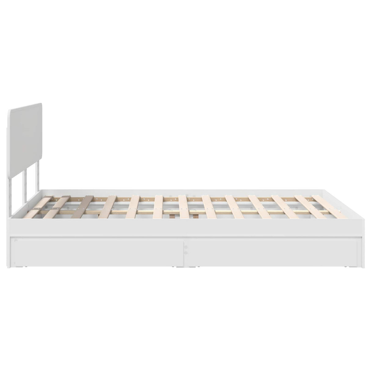 Storage Bed with Headboard White 150 x 200 cm Engineered Wood