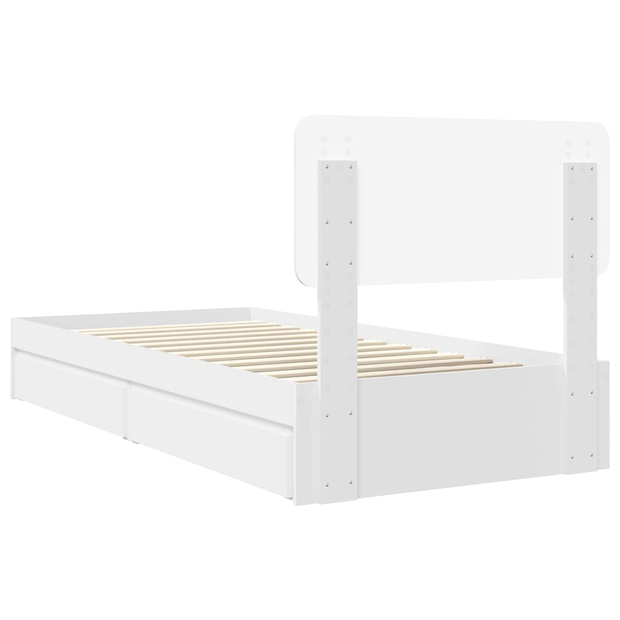 Storage Bed with Headboard White 90 x 190 cm Engineered Wood