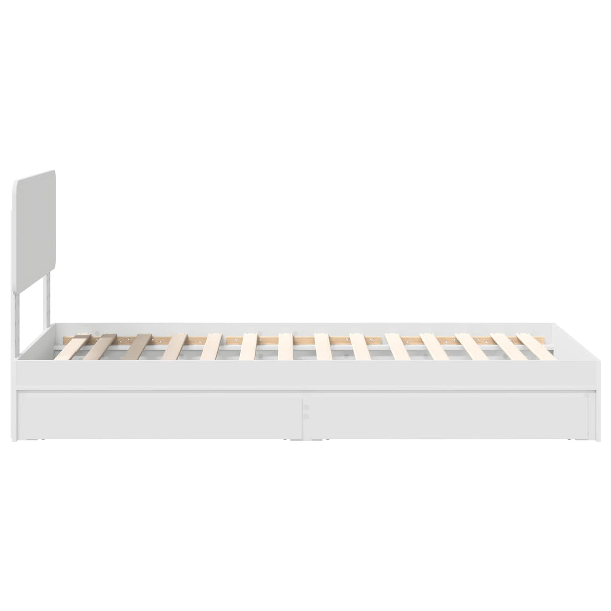Storage Bed with Headboard White 90 x 190 cm Engineered Wood