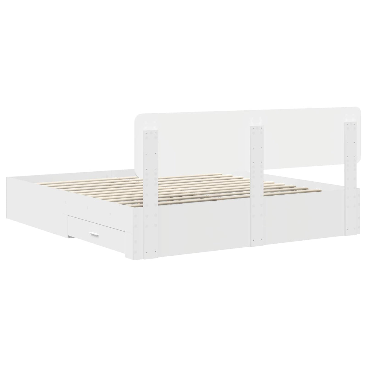 Bed Frame with Headboard White 180 x 200 cm Engineered Wood