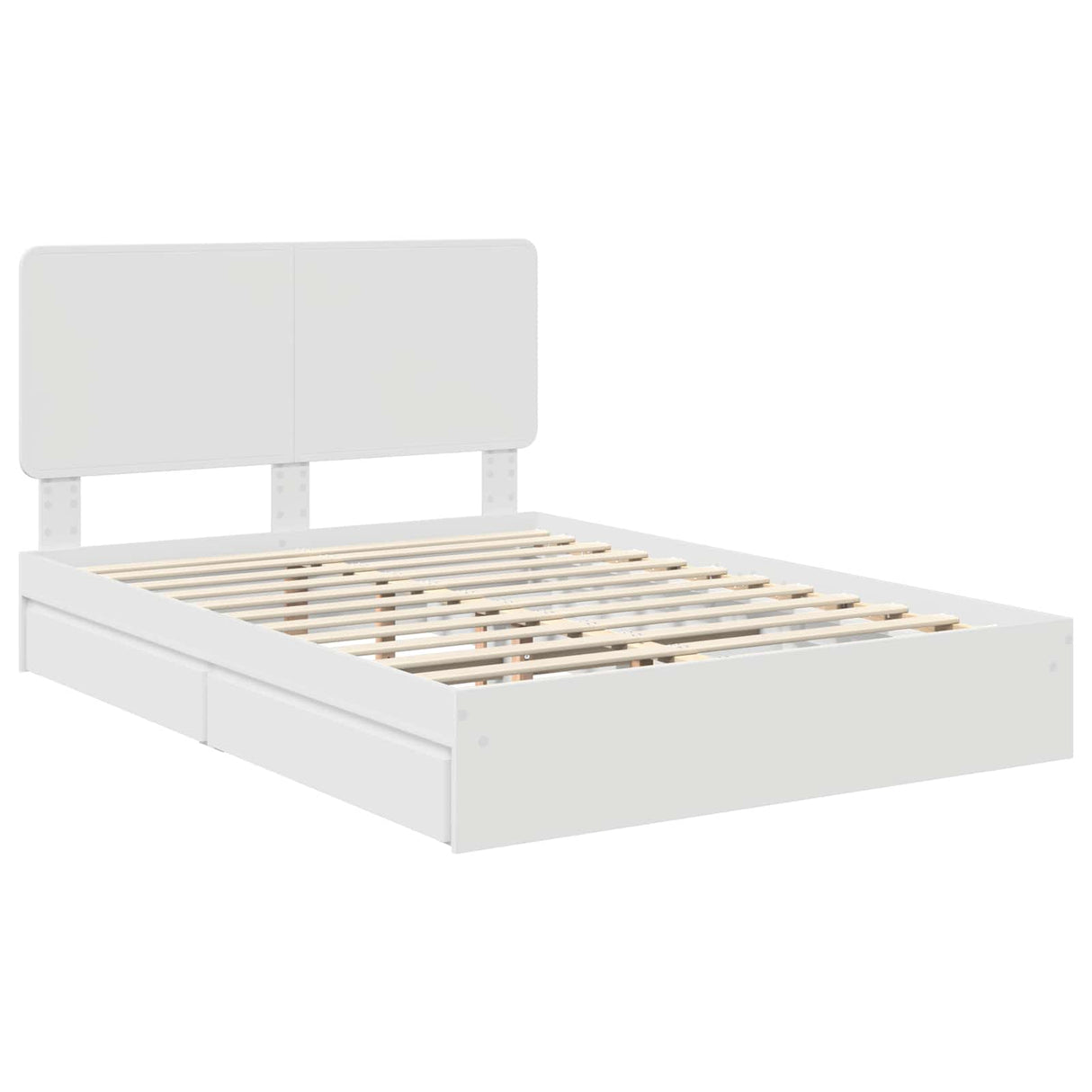 Storage Bed with Headboard White 150 x 200 cm Engineered Wood