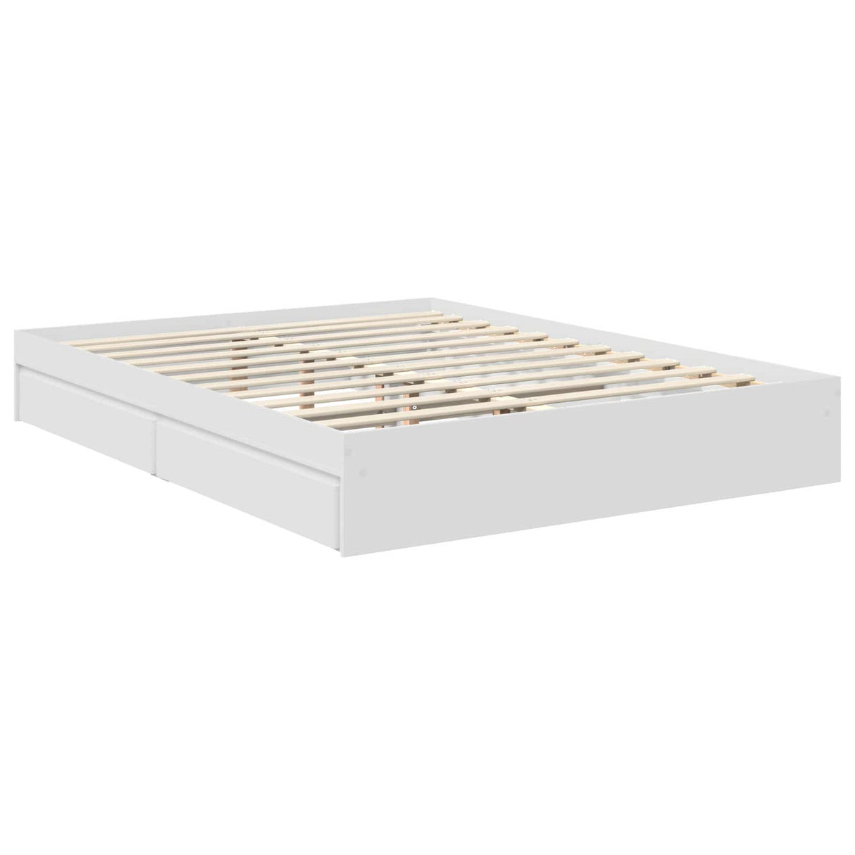 Storage Bed with Drawer White 150 x 200 cm Engineered Wood