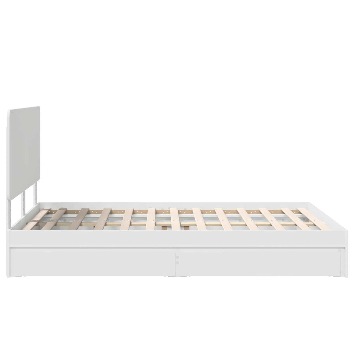 Storage Bed with Headboard White 150 x 200 cm Engineered Wood