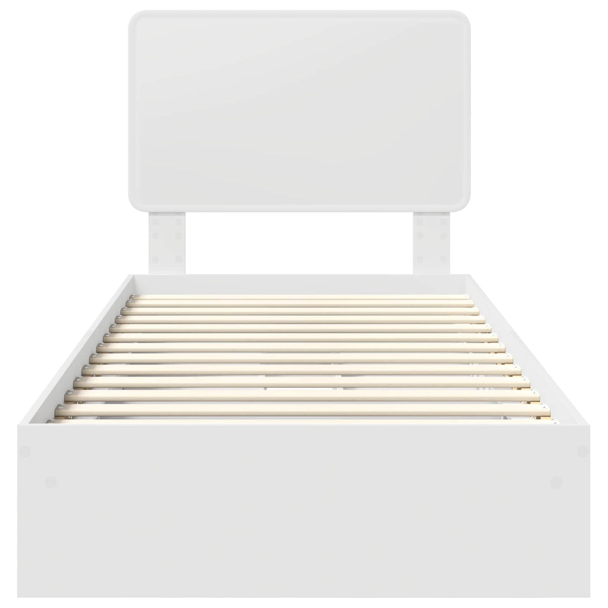 Storage Bed with Headboard White 90 x 190 cm Engineered Wood