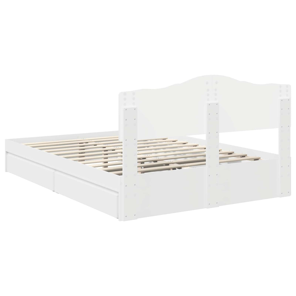 Storage Bed with Headboard White 150 x 200 cm Engineered Wood