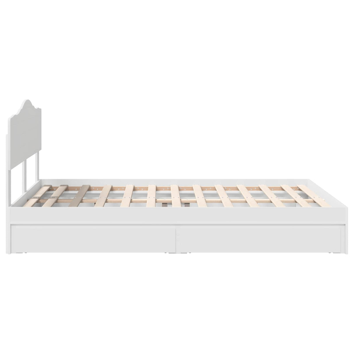 Storage Bed with Headboard White 150 x 200 cm Engineered Wood