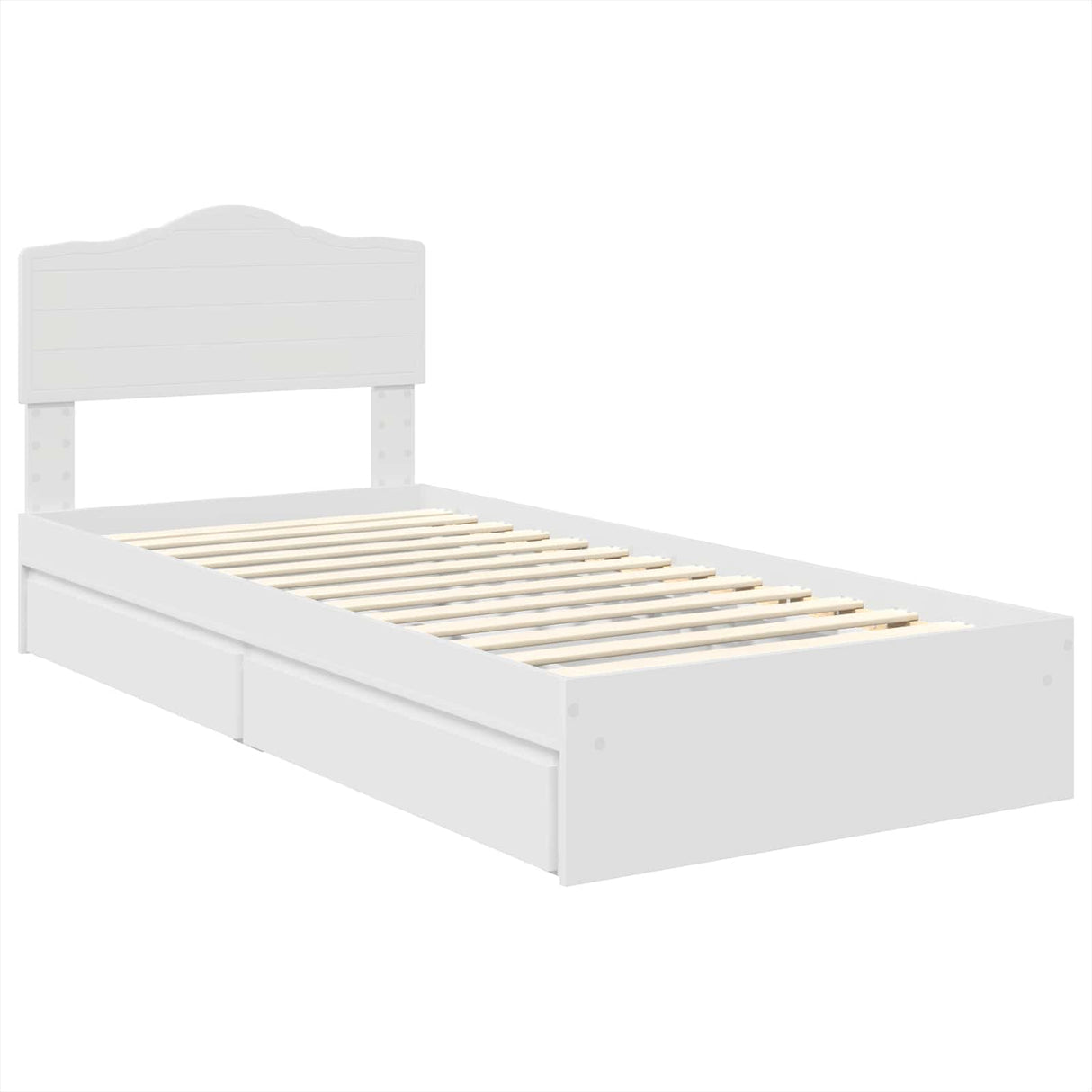 Storage Bed with Headboard White 90 x 190 cm Engineered Wood