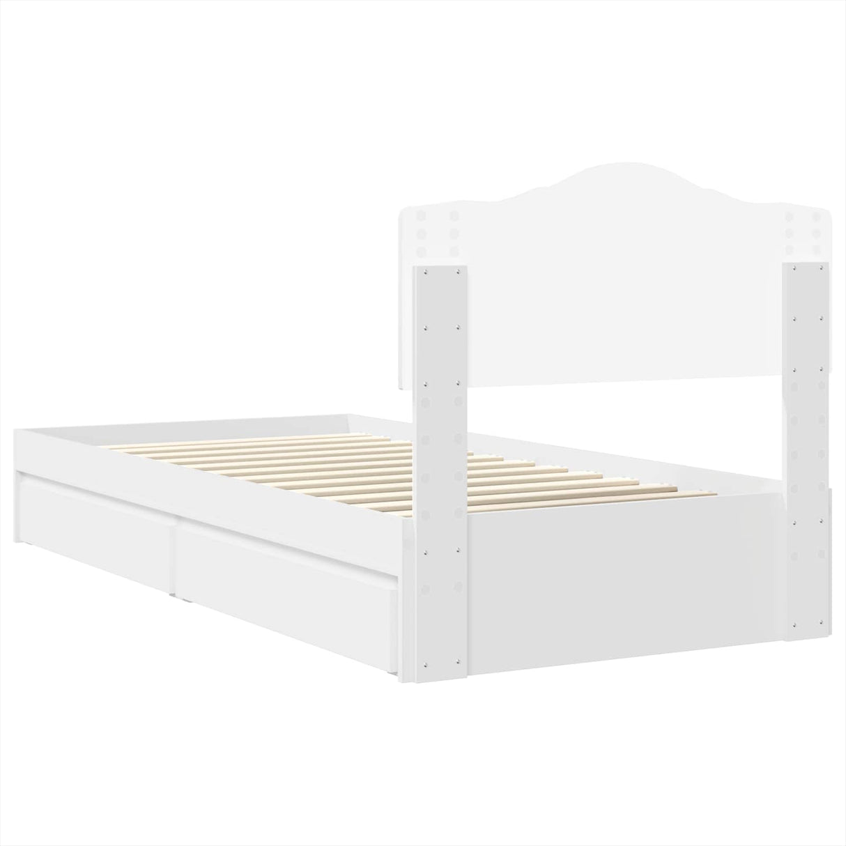 Storage Bed with Headboard White 90 x 190 cm Engineered Wood