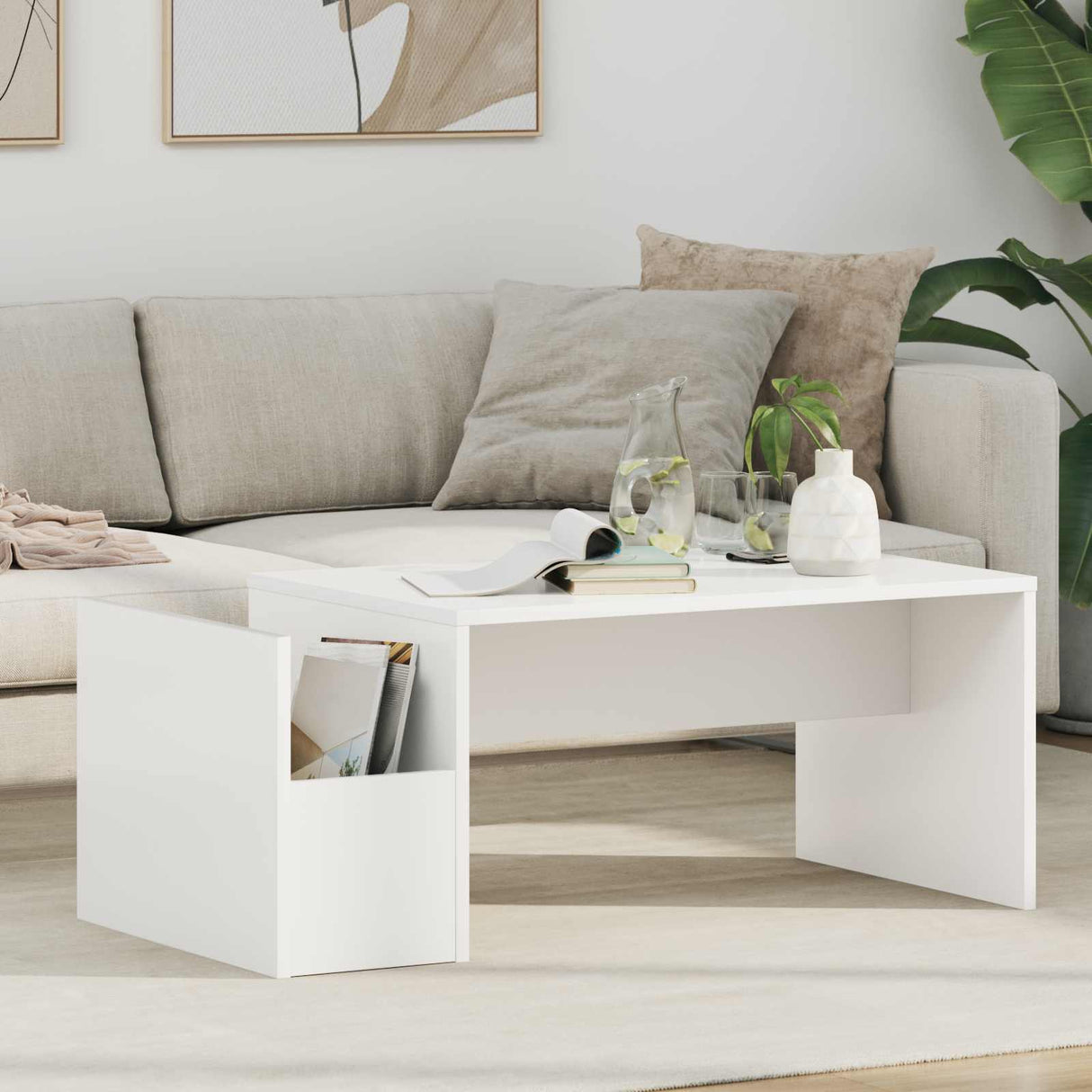 Coffee Table White 90 x 45 x 35 cm Engineered Wood