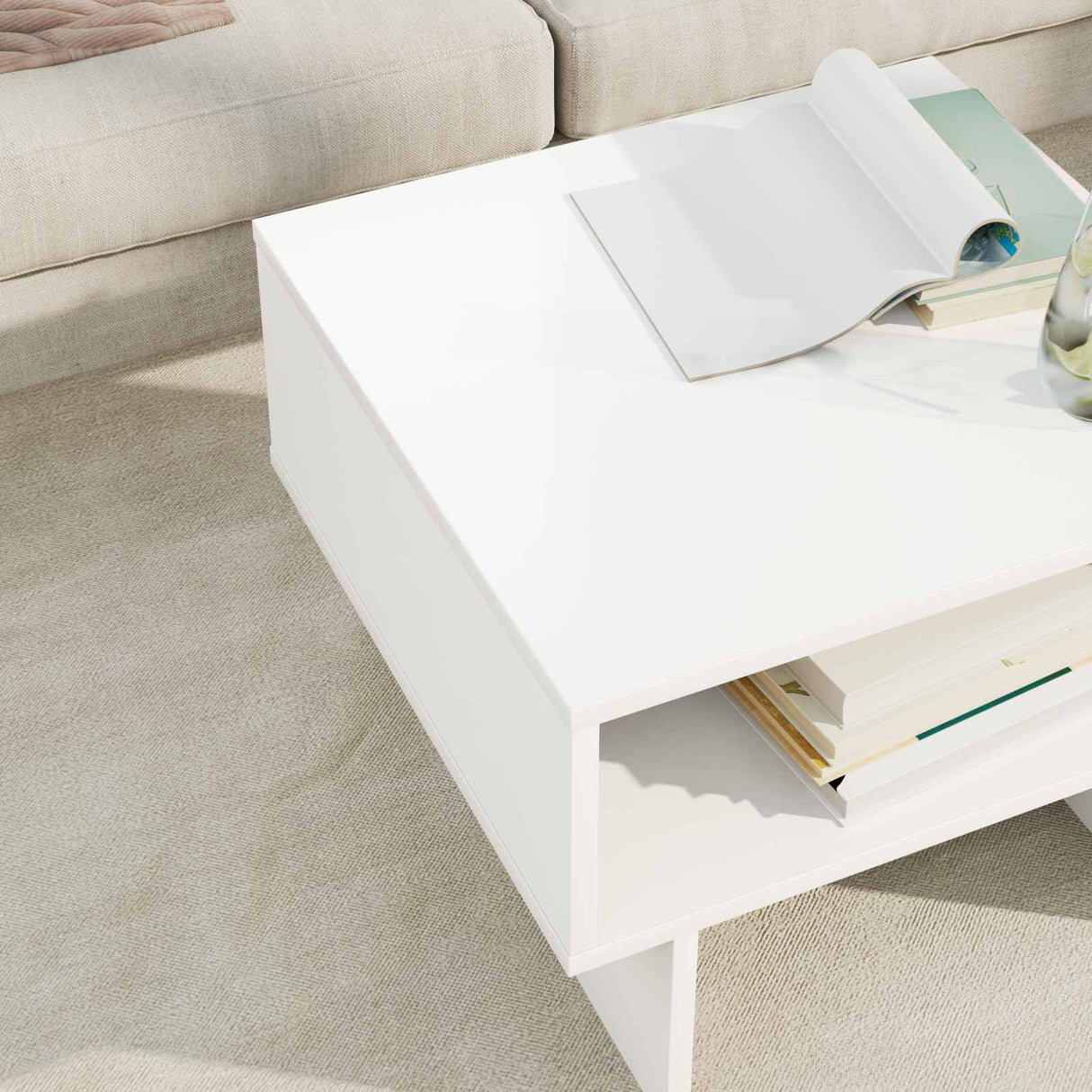Coffee Table White 48 x 46 x 35 cm Engineered Wood