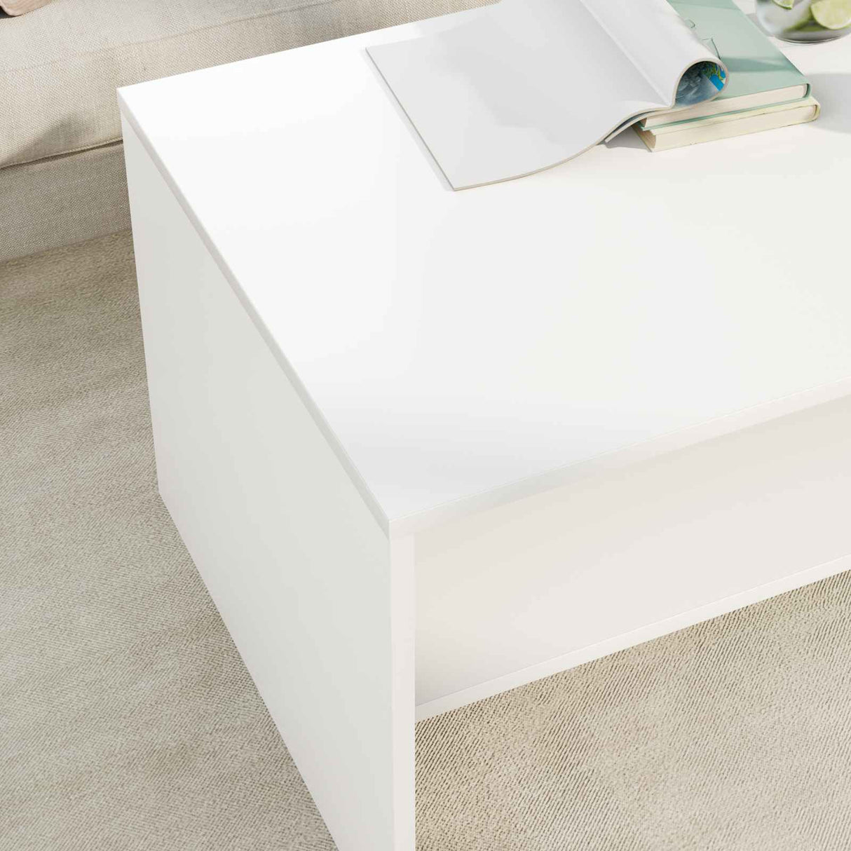 Coffee Table White 80 x 50 x 40 cm Engineered Wood
