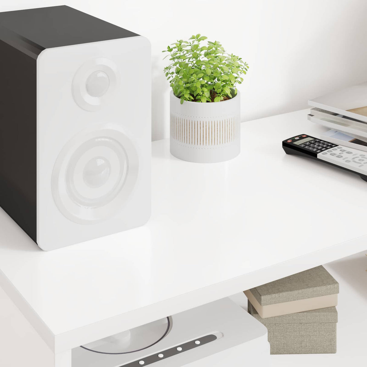 TV Cabinet White 100 x 35 x 40 cm Engineered Wood