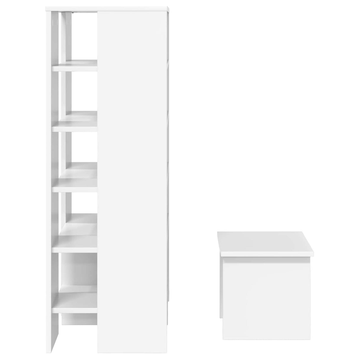 Shoe Cabinet with Shelf 2 pcs White Engineered Wood
