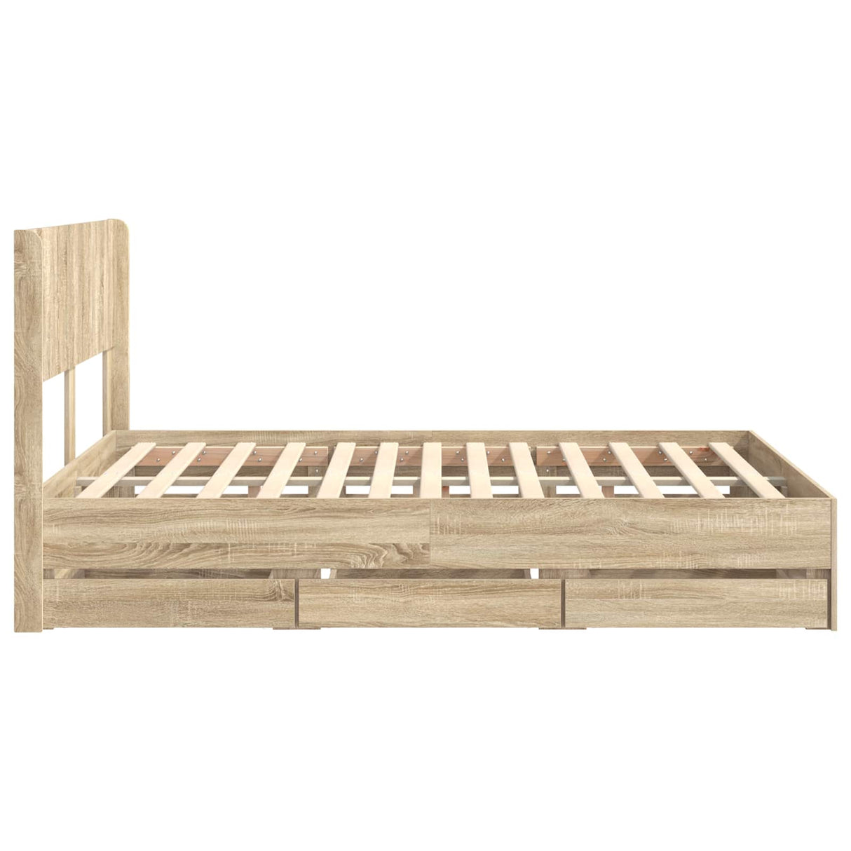 Bed Frame with Storage and Headboard Sonoma Oak 150 x 200 cm