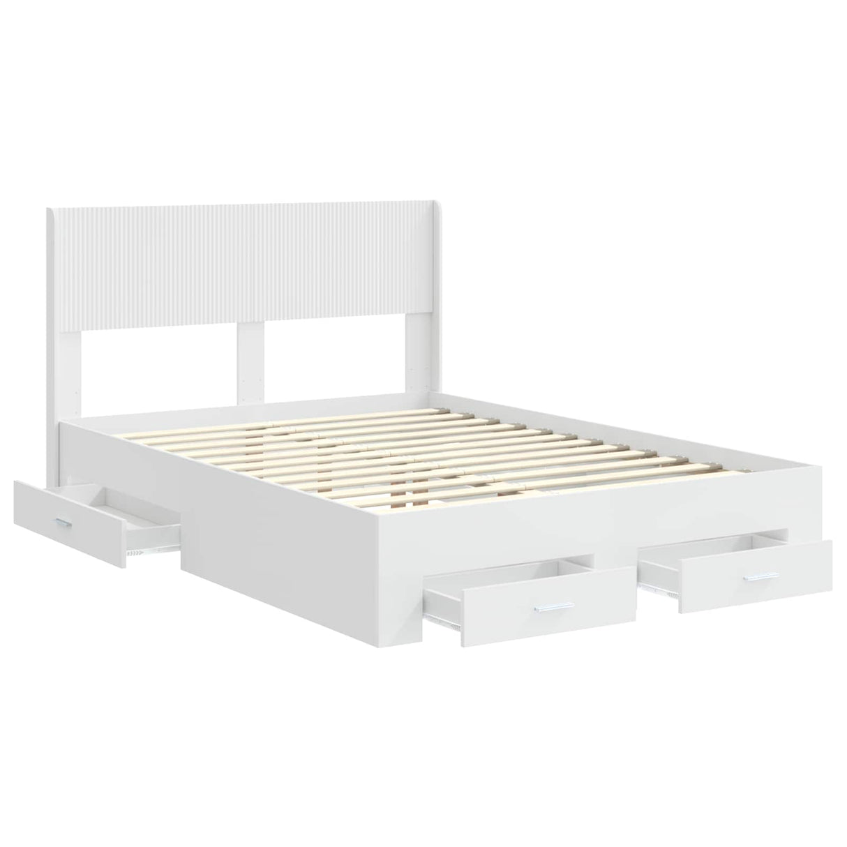 Bed Frame with Storage and Headboard White 150 x 200 cm