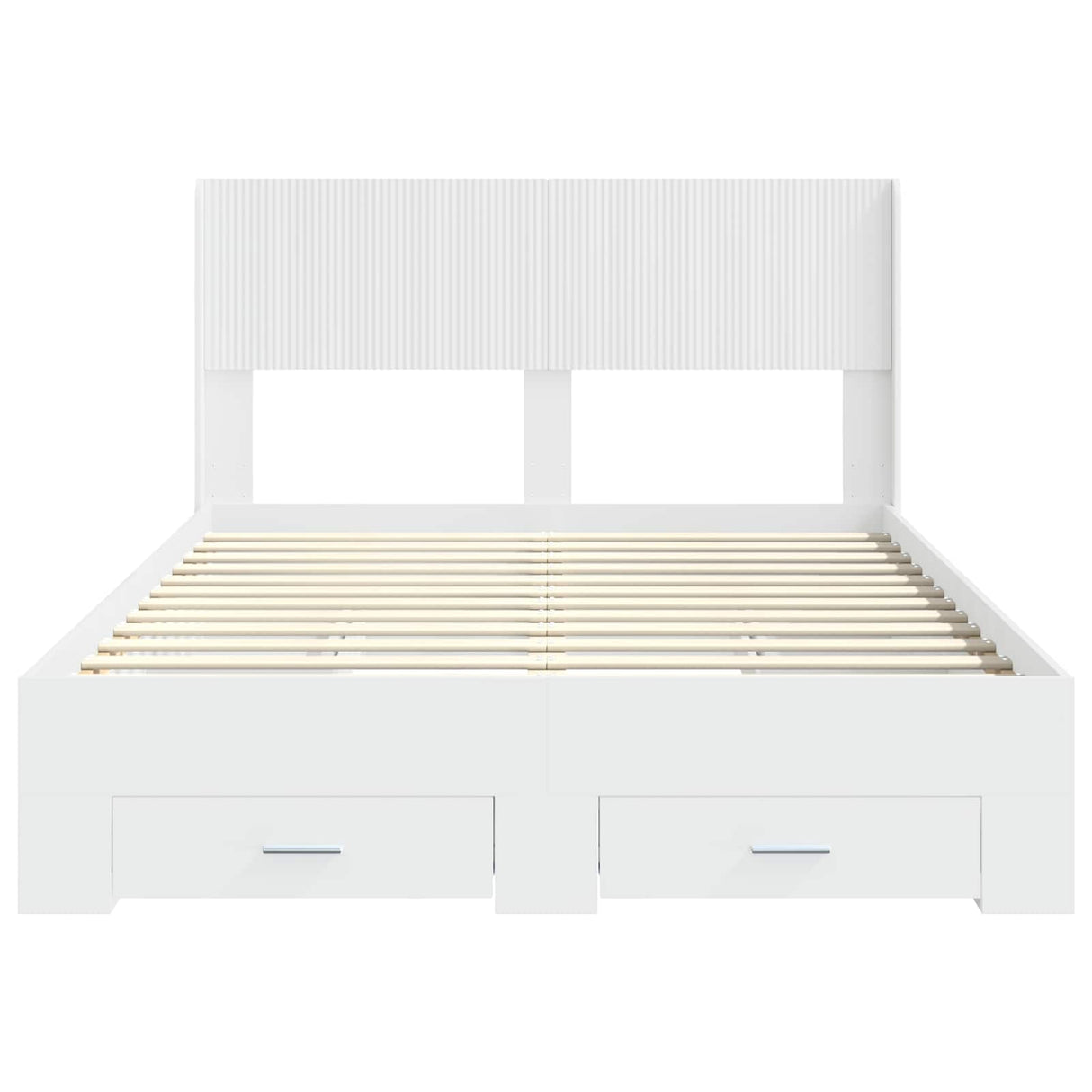 Bed Frame with Storage and Headboard White 150 x 200 cm