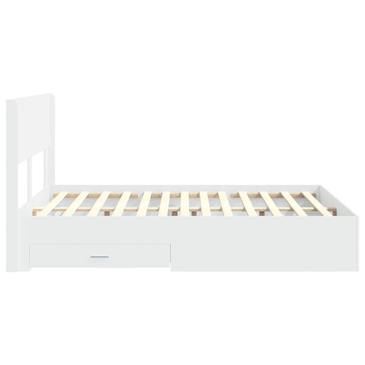 Bed Frame with Storage and Headboard White 150 x 200 cm