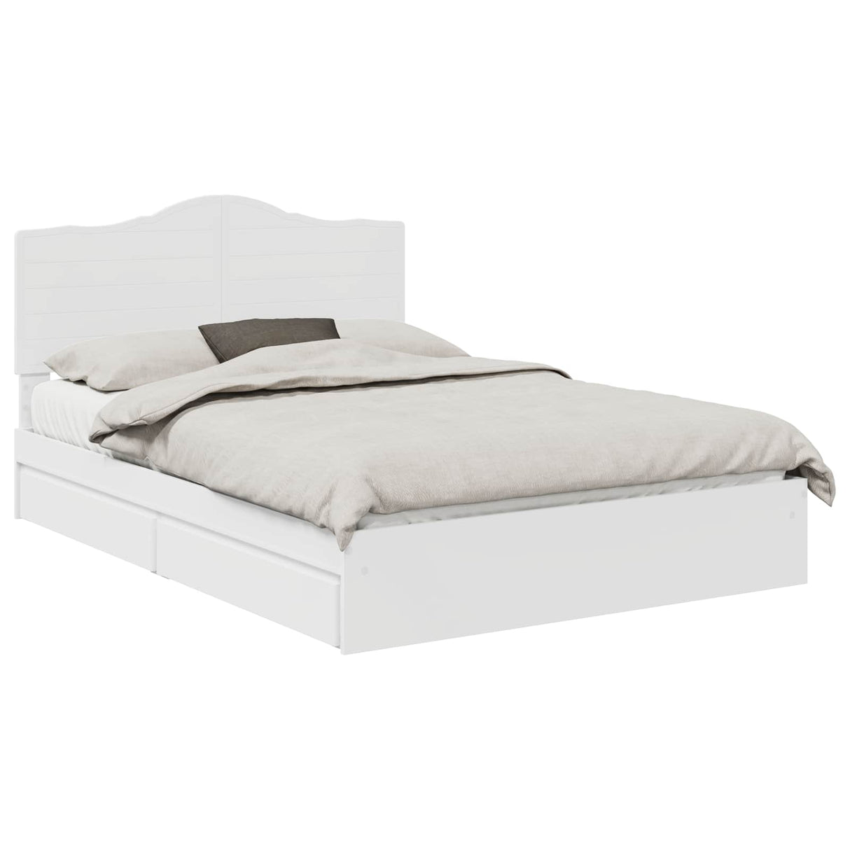 Storage Bed with Headboard White 150 x 200 cm Engineered Wood