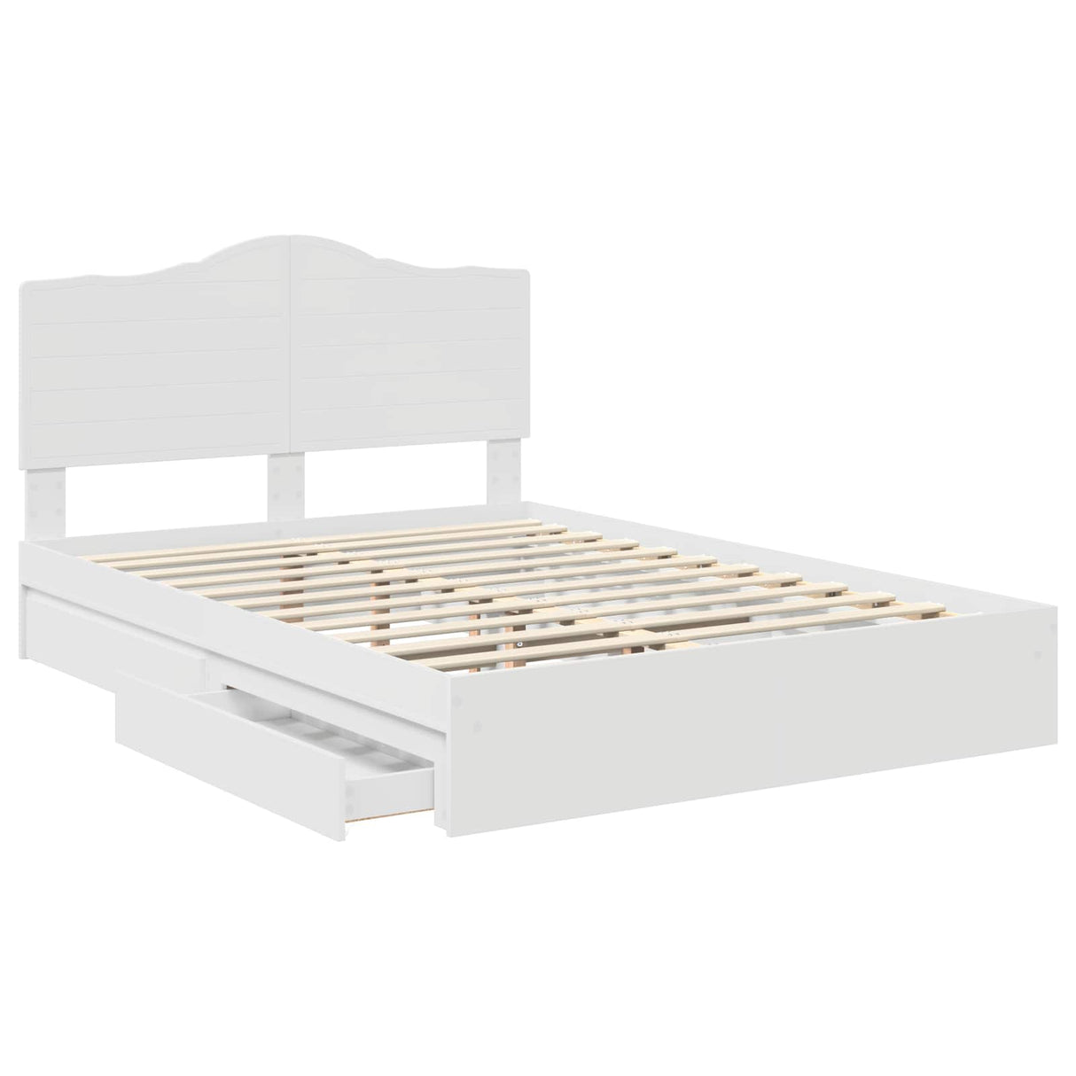 Storage Bed with Headboard White 150 x 200 cm Engineered Wood