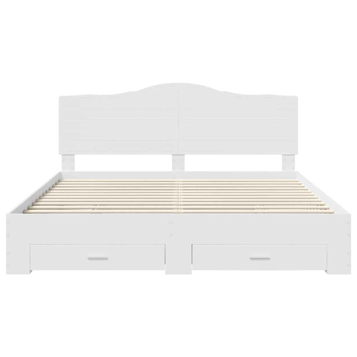 Bed Frame with Headboard White 180 x 200 cm Engineered Wood