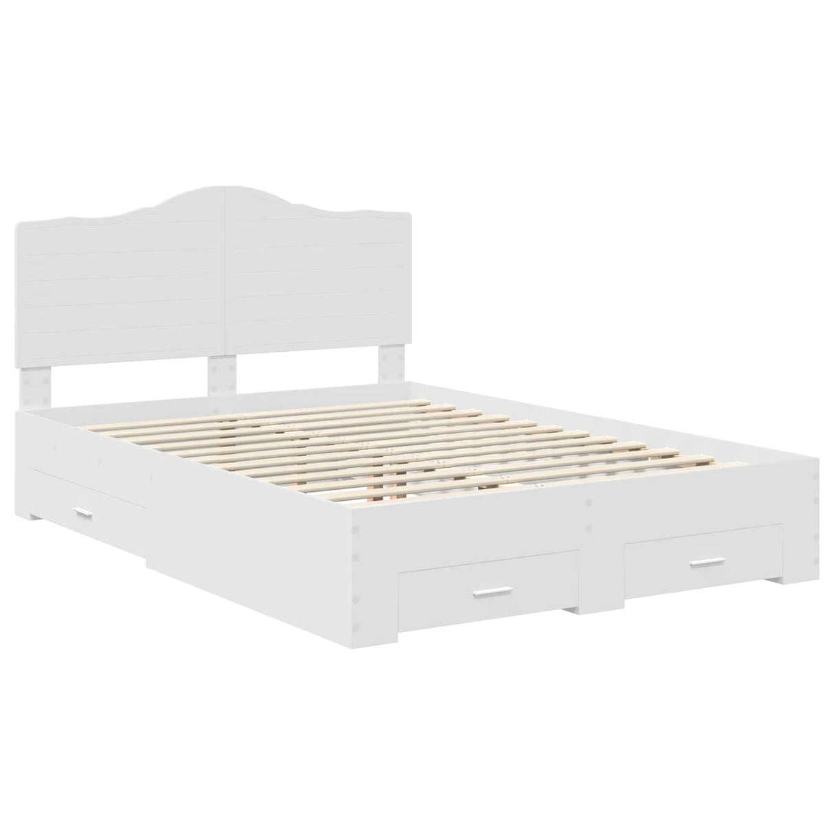 Bed Frame with Headboard White 150 x 200 cm Engineered Wood