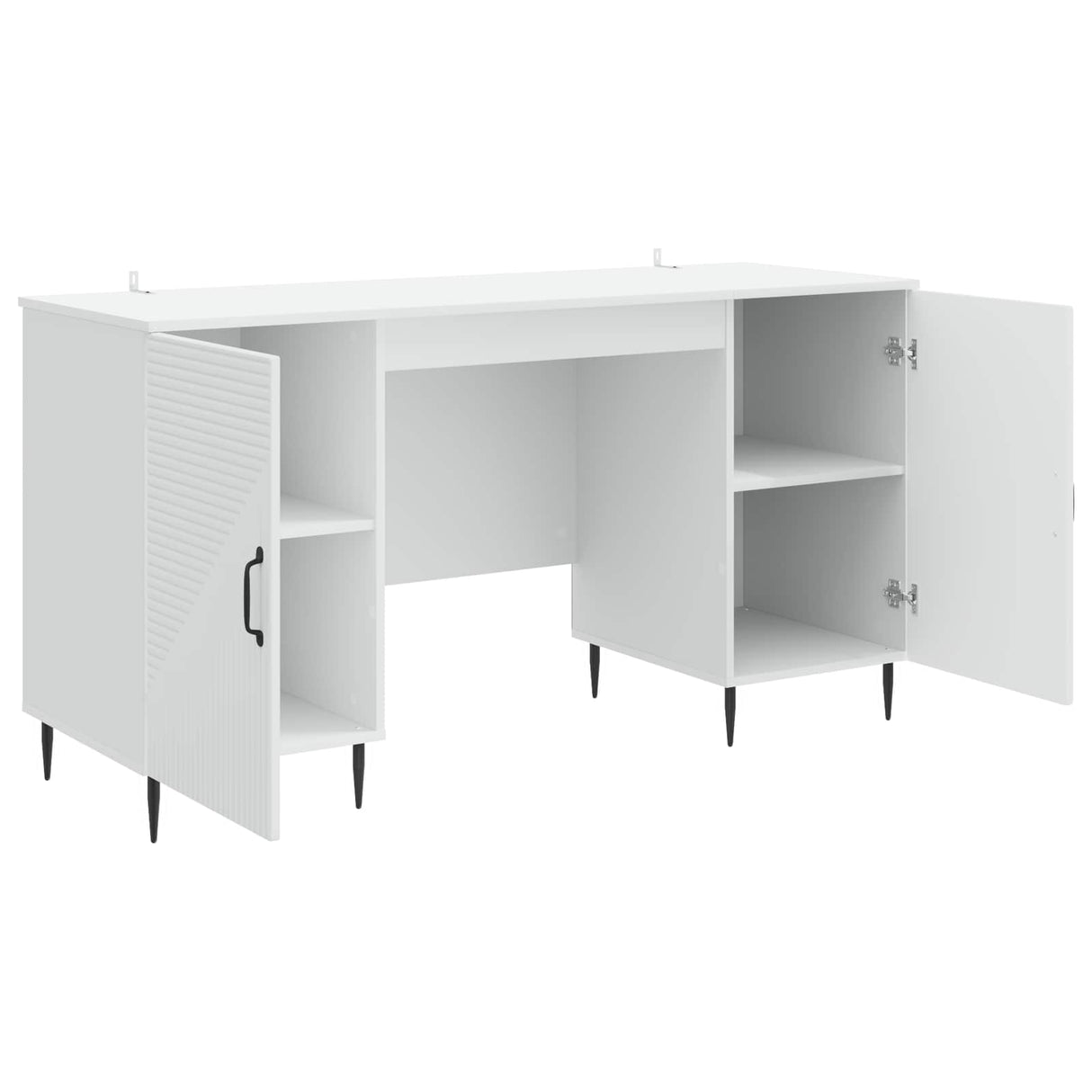 Desk with Shelf White 142.5 x 50 x 75 cm Engineered Wood