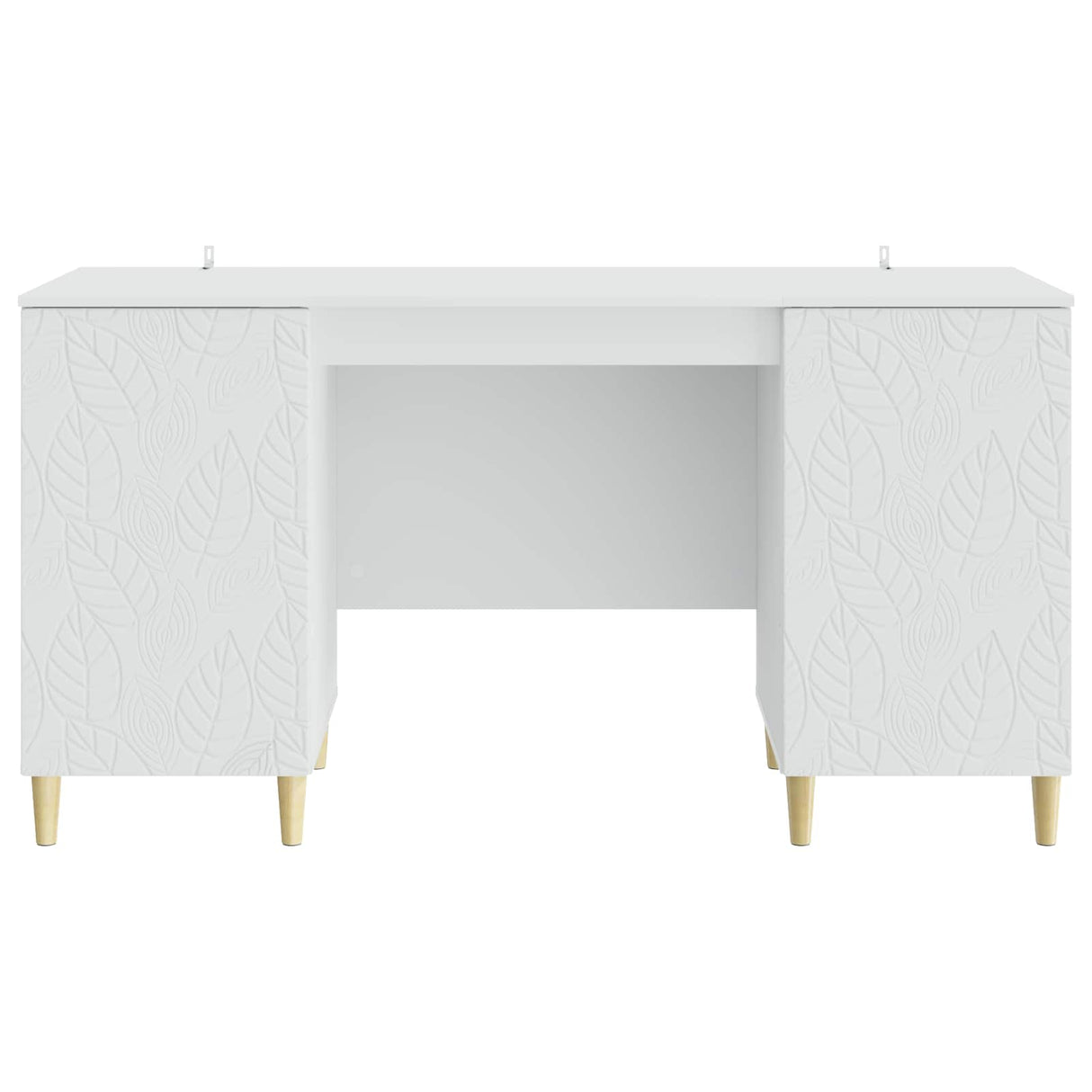 Desk White Engineered Wood 142.5 x 50 x 75 cm