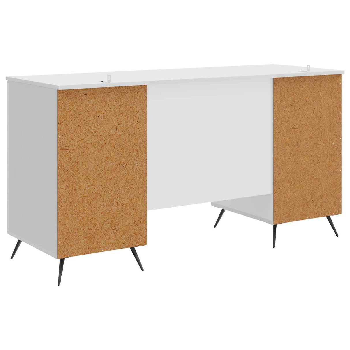 Desk with Shelf White 142.5 x 50 x 75 cm Engineered Wood