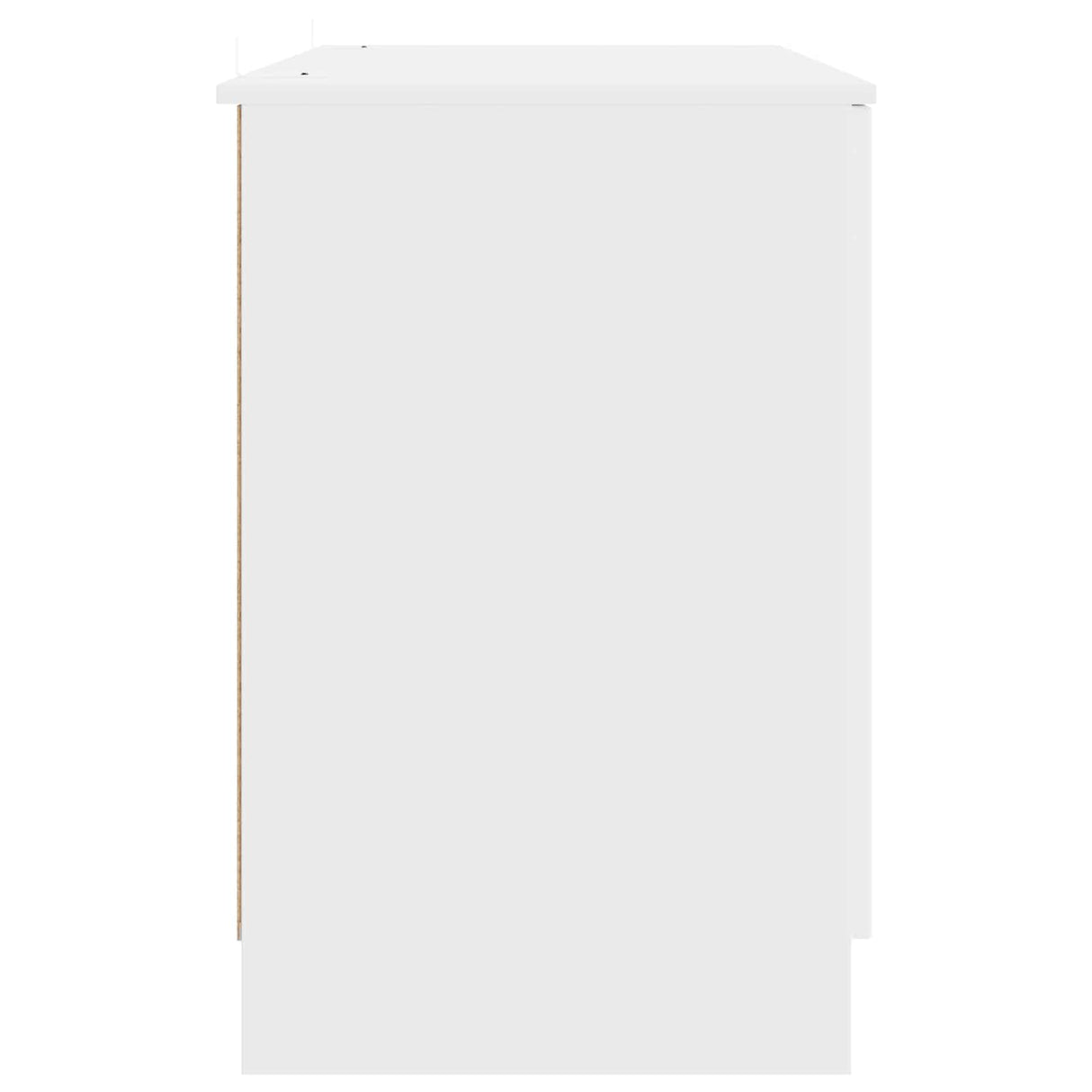 Desk with Shelf White 142.5 x 50 x 75 cm Engineered Wood