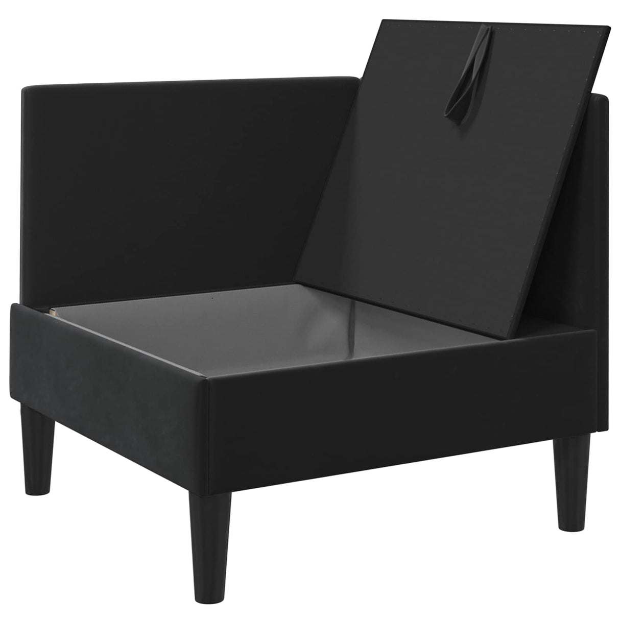 Sofa with Storage Black Velvet