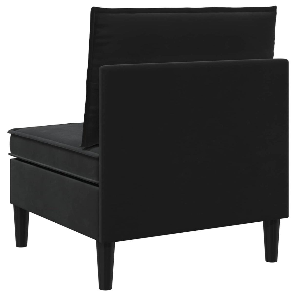 Middle Sofa with Storage Black Velvet