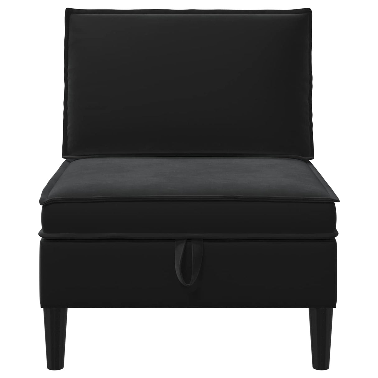 Middle Sofa with Storage Black Velvet