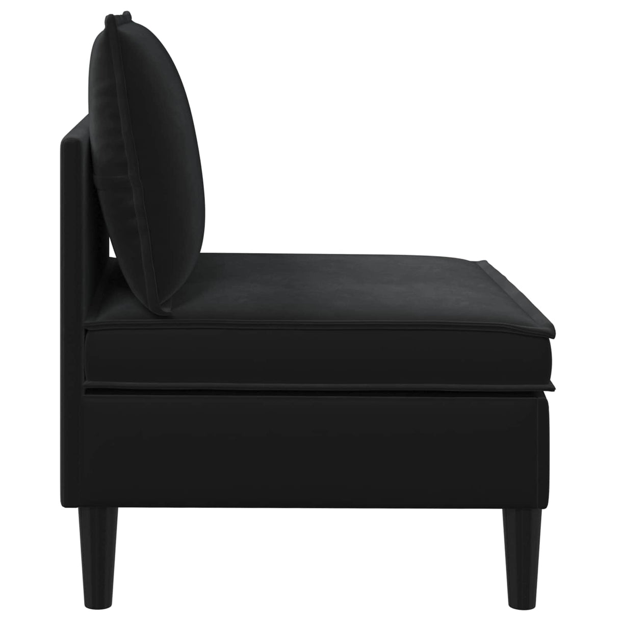 Middle Sofa with Storage Black Velvet