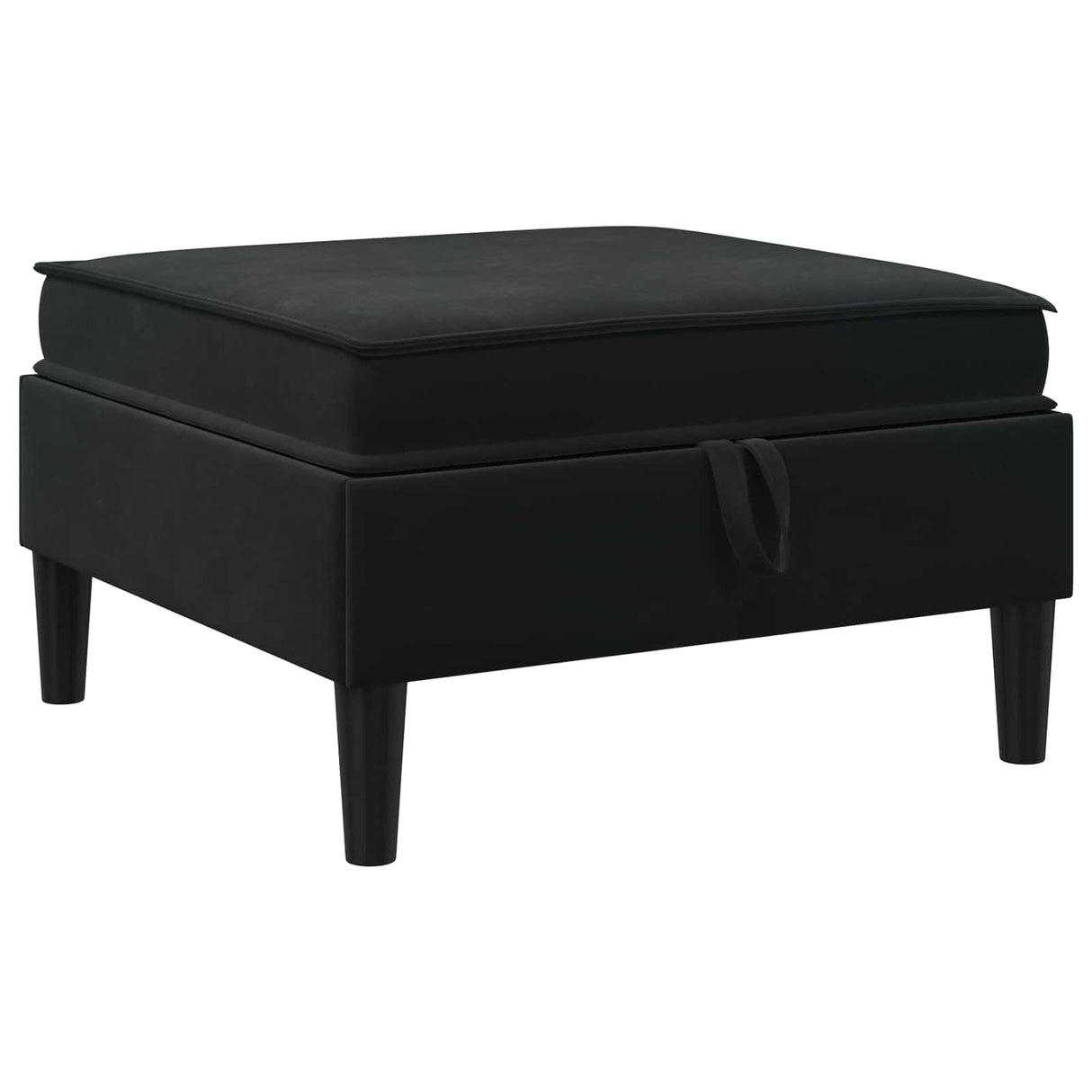 Sofa Stool with Storage Black Velvet