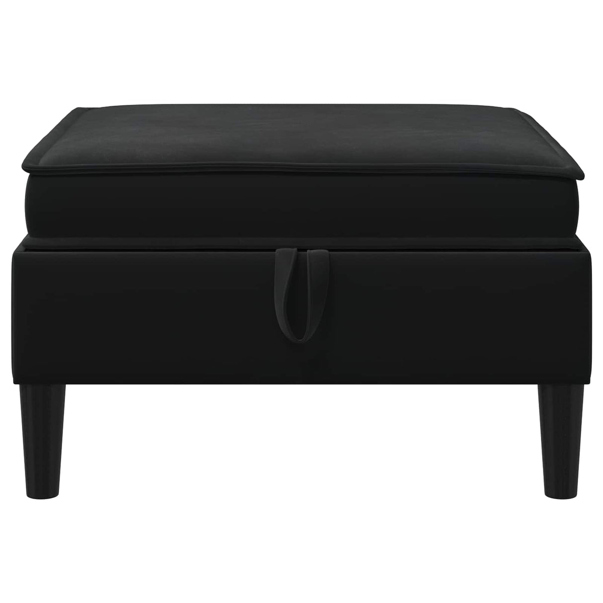 Sofa Stool with Storage Black Velvet