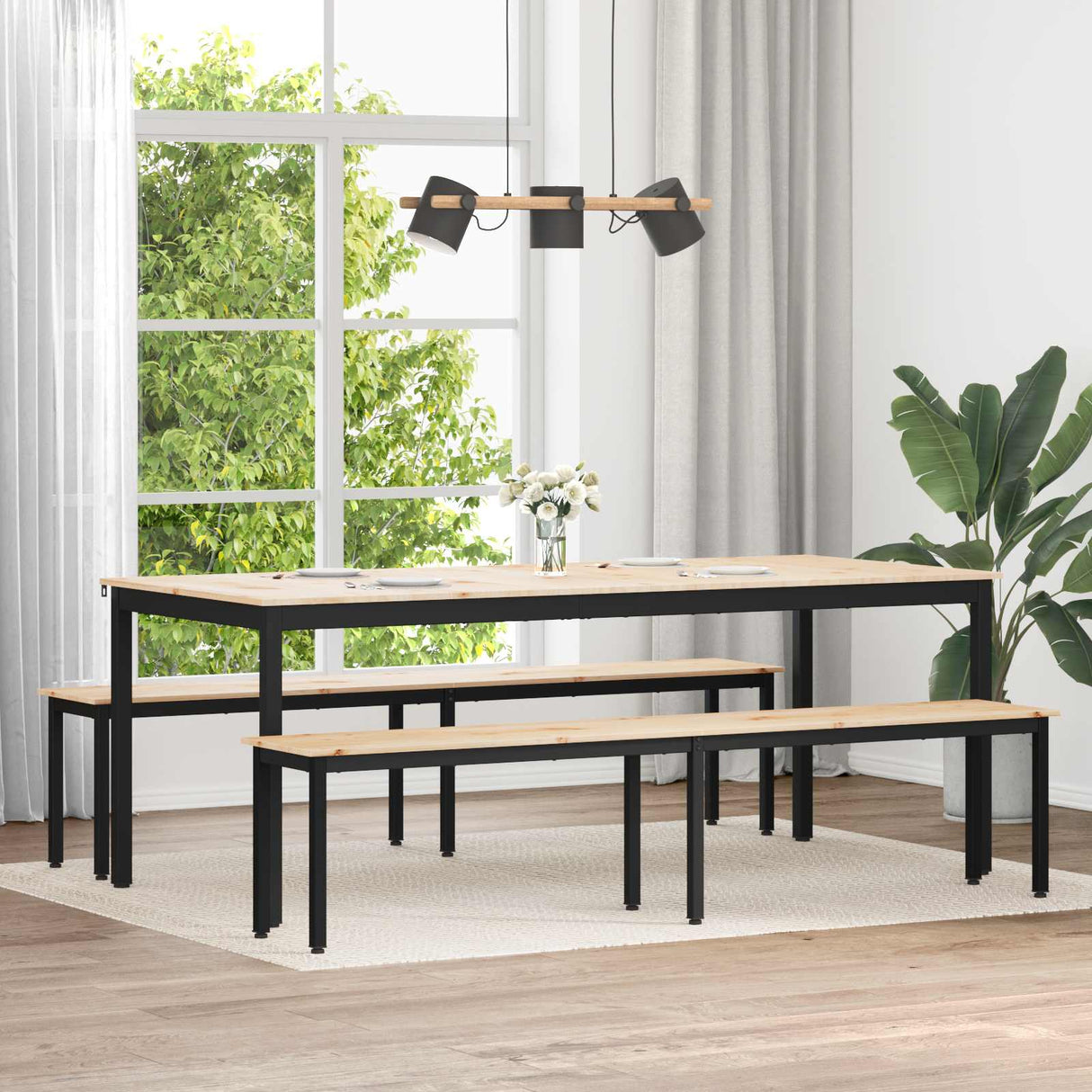 Bench Natural 200 x 35 x 45 cm Solid Pine Wood