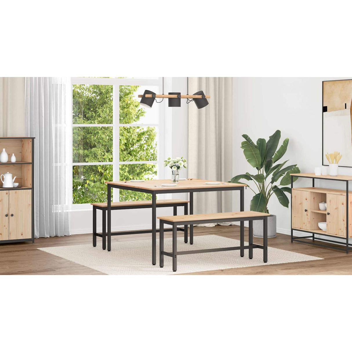 Dining Table Natural 110 x 110 x 75 cm Solid Pine Wood