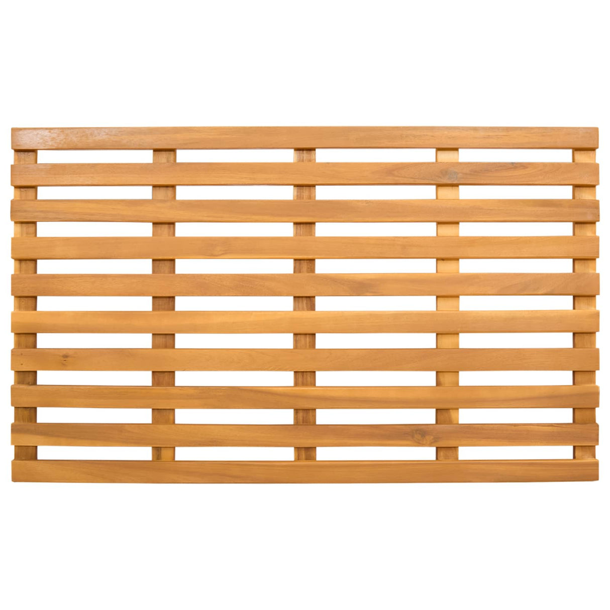 Bath Mat Plain Brown 80 x 48 x 2.5 cm Solid Acacia Wood