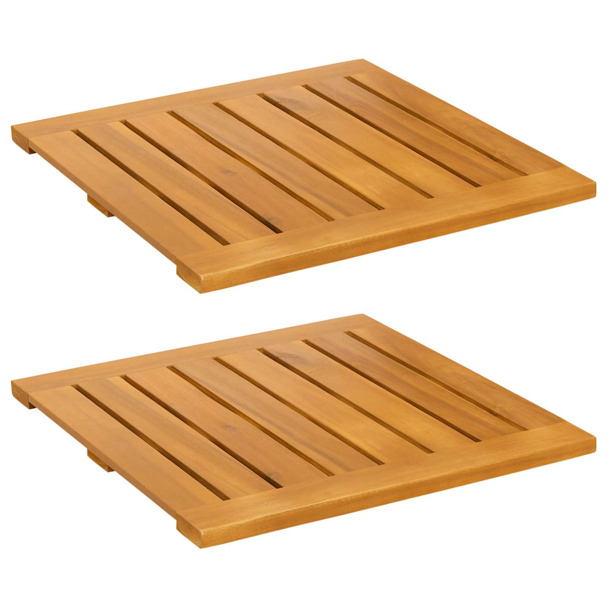 Bath Mat Plain Brown 50 x 50 cm Solid Acacia Wood