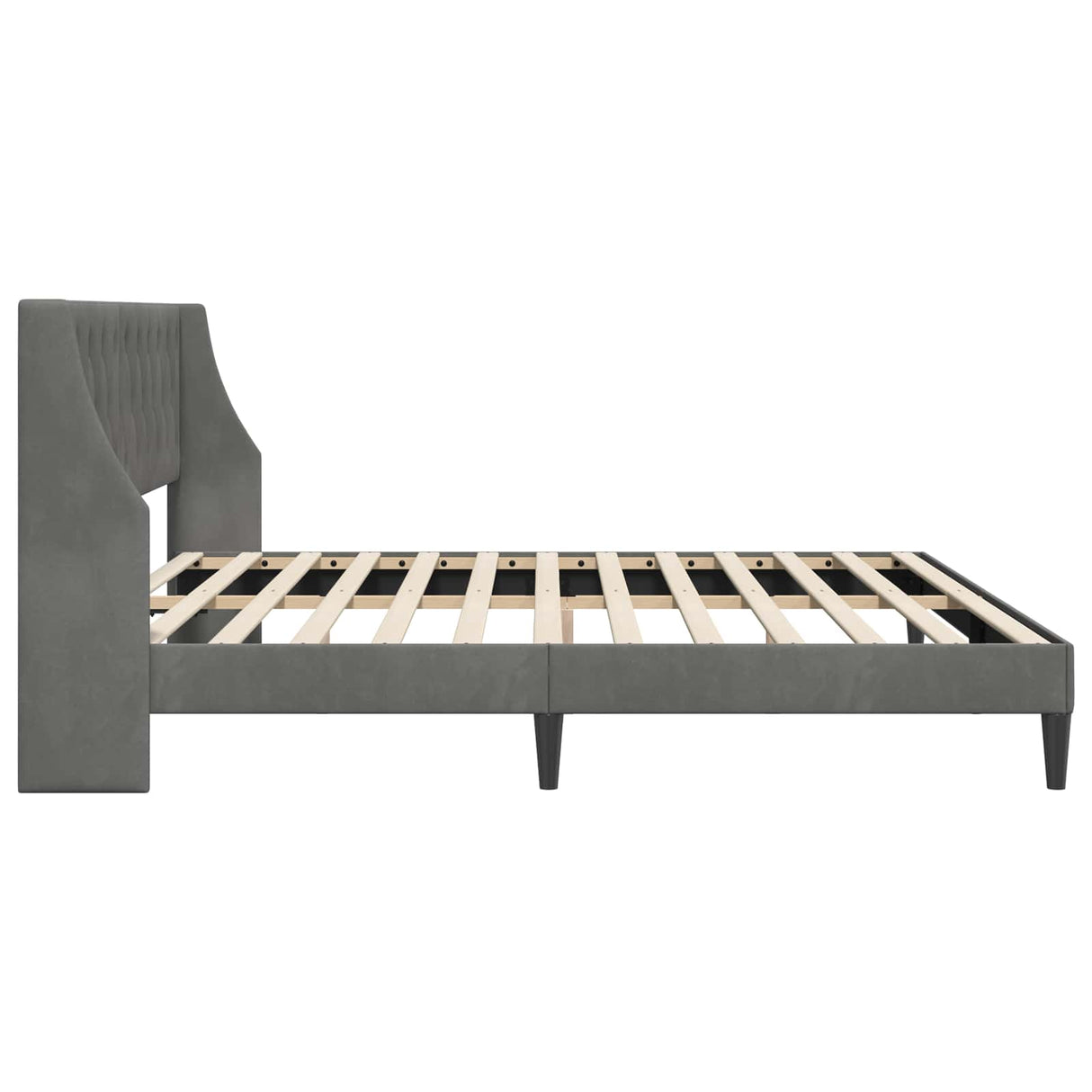 Bed Frame with Headboard Dark Grey 180 x 200 cm Velvet