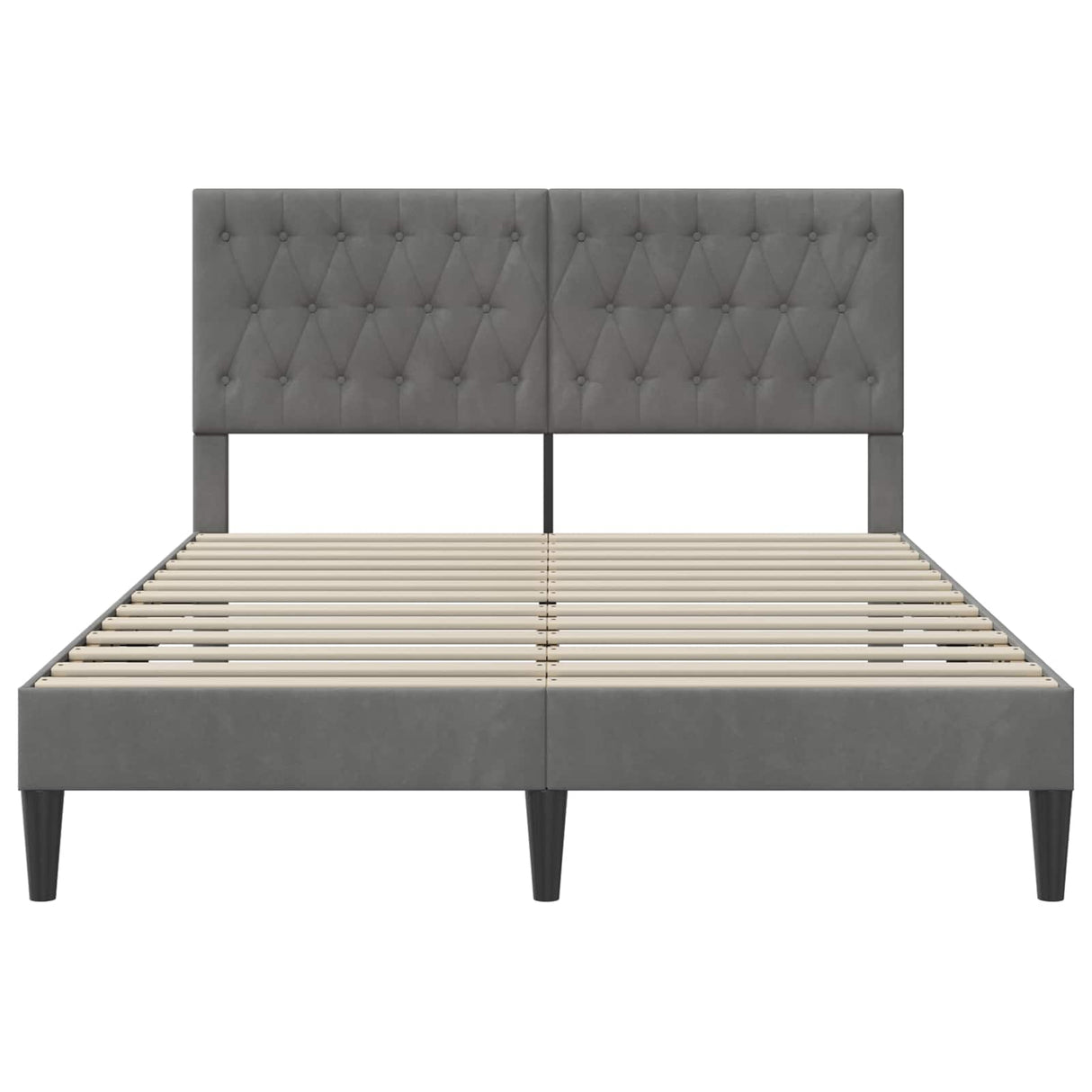 Bed Frame with Headboard Dark Grey Velvet