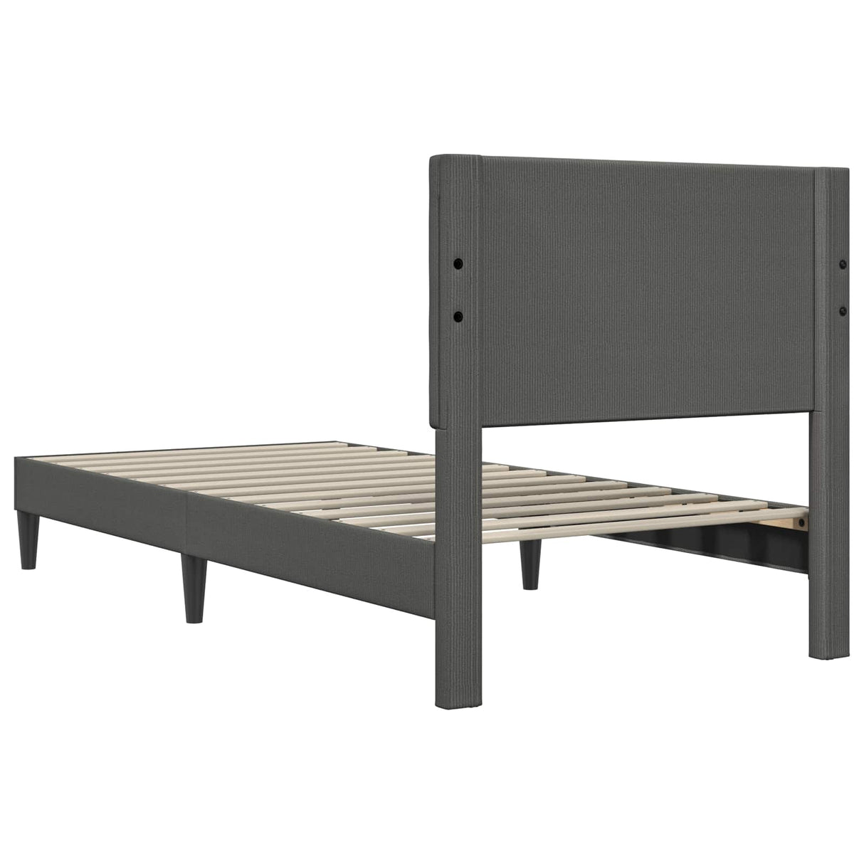 Bed Frame with Headboard Dark Grey 90 x 190 cm Corduroy Fabric